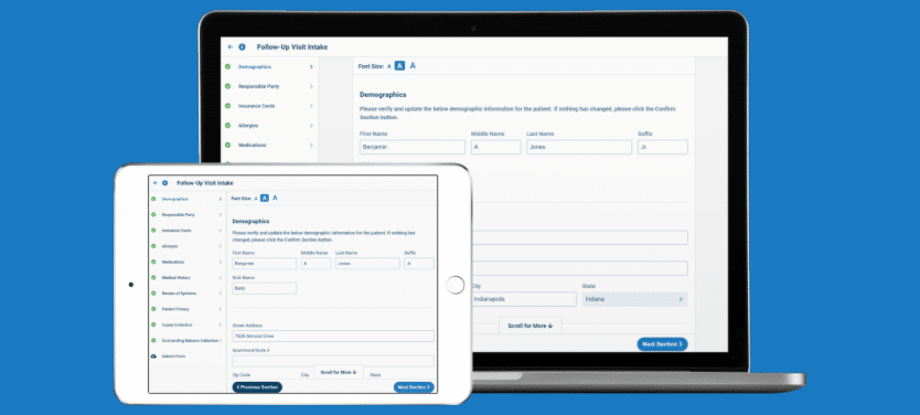 online patient intake form