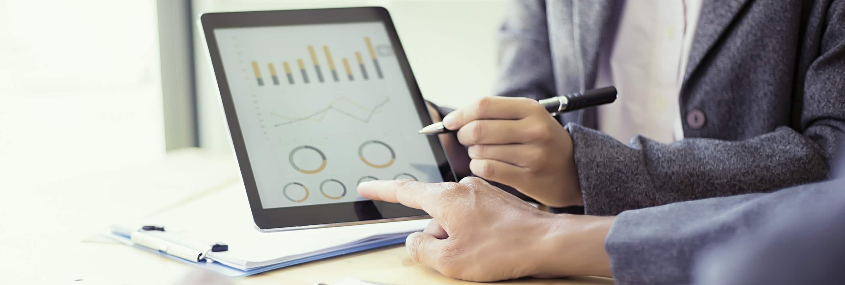 graphs displayed on tablet