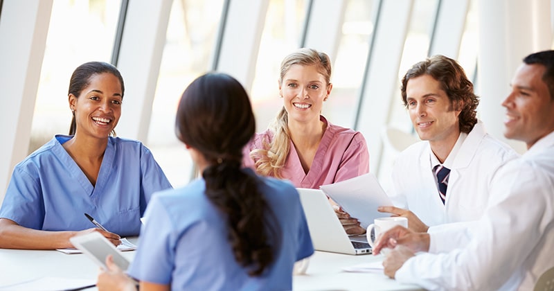 Healthcare team using interoperable systems